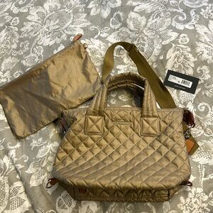 VERY GOOD USED CONDITION MZ WALLACE SMALL SUTTON IN GOLD METALLIC II